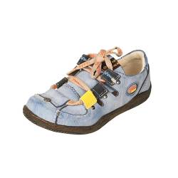 TMA EYES Damen Leder Atmungsaktiv Plus Size Schuhe Casual Schweinsleder Outdoor Walking Schuhe mit Innenseiten, Blau, 39 EU von TMA EYES