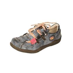 TMA EYES Damen Leder Atmungsaktiv Plus Size Schuhe Casual Schweinsleder Outdoor Walking Schuhe mit Innenseiten, Rot/Ausflug, einfarbig (Getaway Solids), 38 EU von TMA EYES