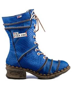 TMA 5199 Damen Stiefel Leder gefüttert blau - EUR 37 von TMA