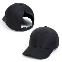 TMEOG Cap Damen Herren Basecap Sommer Kappe Baseball Caps Unifarben Pferdeschwanz Cap mit Loch für Zopf Baseballkappe Cappy Frauen Männer Sportkappe Atmungsaktiv(Schwarz,56-59cm) von TMEOG