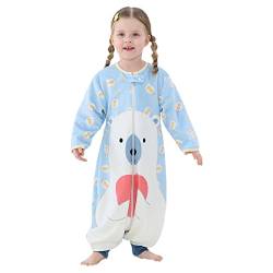 TMEOG Schlafsack mit Füßen Baby Schlafanzug mit Reissverschluss Strampler ohne Füße Mädchen Junge Schlafoverall Schlafstrampler Pyjamas für Kinder 1-6 Jahre(Eisbär, 1-3 Jahre) von TMEOG