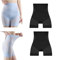 TMERIC Ultra Slim Tummy Control Hip Lift Panties,High Waist Shapewear Panties for Women,Comfortable High Elastic Seamless Ice Silk Cooling Body Shaper Underwear. (L, 2Pcs Black) von TMERIC