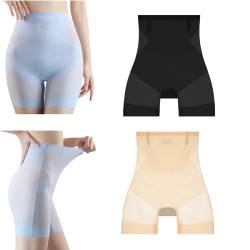 TMERIC Ultra Slim Tummy Control Hip Lift Panties,High Waist Shapewear Panties for Women,Comfortable High Elastic Seamless Ice Silk Cooling Body Shaper Underwear. (L, Black+Skin Color) von TMERIC