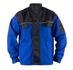 TMG® Arbeitsjacke für Männer, multifunktionale Bundjacke mit reflektierenden Streifen Blau 2XL von TMG INTERNATIONAL Textile Management Group