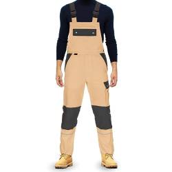 TMG® | Lange Arbeitslatzhose Herren, Beige Latzhose mit Kniepolstertaschen aus Cordura, viel Stauraum, robust | 106 von TMG INTERNATIONAL Textile Management Group