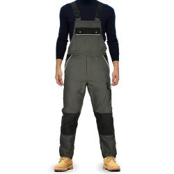 TMG® | Lange Arbeitslatzhose Herren, Graue Latzhose mit Kniepolstertaschen aus Cordura, viel Stauraum, robust | 106 von TMG INTERNATIONAL Textile Management Group