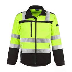 TMG® Warnschutzjacke für Herren, wasserabweisende Softshell Arbeitsjacke, gefütterte Sicherheitsjacke Klasse 2, Gelb 2XL von TMG INTERNATIONAL Textile Management Group