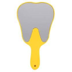 Handspiegel mit Lupe, modische nützliche niedlichen Kunststoffgriff Zahn Zahnpflege Handspiegel Werkzeug, 9,8 * 5,1 Zoll(Gelb) von TMISHION
