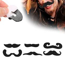 Moustache Adhesive Mustache Stick, Selbstklebender Falscher Schnurrbart Zum Aufkleben 6 Stück Gefälschter Schnurrbart Gefälschte Bärte Schnurrbärte Augenbrauen Halloween Party von TMISHION