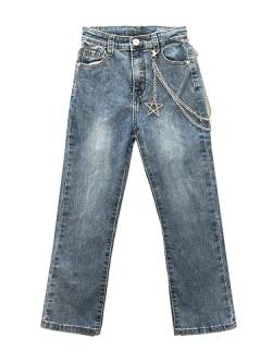 TMK Lange Jeans für Kinder, Jeanshose für Jungen mit elastischem Bund, Denim-Hose Blau Junior Mädchen (Code 2300), Jeans-9412, 14 Jahre von TMK