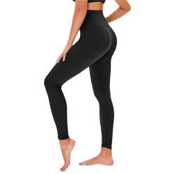 TNNZEET High Waist Leggings Damen Schwarz Leggins Elastische für Sport Gym,Schwarz,XXL von TNNZEET