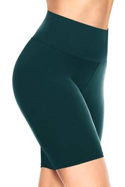TNNZEET Radlerhose Damen Hohe Taille Kurze Sporthose Blickdicht Shorts für Yoga Gym (Grün,L/XL) von TNNZEET