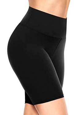 TNNZEET Radlerhose Damen Hohe Taille Kurze Sporthose Blickdicht Shorts für Yoga Gym (Schwarz,3XL) von TNNZEET