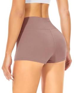 TNNZEET Radlerhose Damen Hohe Taille Shorts Bauchweg Kurze Sporthose Hotpants für Yoga Gym (Hautfarbe,XS) von TNNZEET