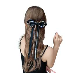 Damen Große Schleife Haarnadel Band Französisches Haarband Wasserziegel Band Stirnband (schwarz) von TO KU TOO YUO