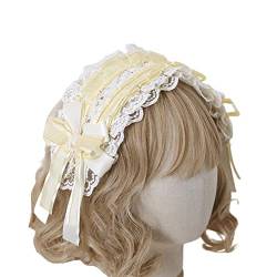Lolita Stirnband Dienstmädchen Cosplay Stirnband Haarnadel Gothic süßes Mädchen Alltag Haar Cosplay Zubehör (Gelb B) von TO KU TOO YUO