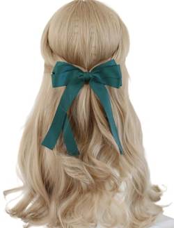 Spitzenschleife Haarspangen Satin Haarschleifen Clips Band Haarschmuck Slides Metallclips für Frauen (Dunkelgrün) von TO KU TOO YUO
