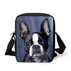 TOADDMOS Nette kundengebundene bedruckte Umhängetaschen-Geldbörsen-Taschen für Frauen-Reise-Umhängetasche mit verstellbarem Gurt, Boston Terrier, Einheitsgröße, Strapazierfähig von TOADDMOS