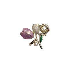 TOBILE Haarspangen, 6 Stück, süße Tulpen-Blume, Mini-Haarspangen, modischer Pferdeschwanz, Klauen-Clip, Frauen-Haarnadel, Styling-Ornament, 2-4 cm von TOBILE