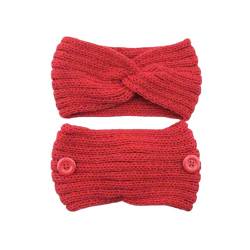 TOBILE Ohrenschützer Winter Gestrickte Stirnbänder für Frauen Warmes Haarband mit Knopf Ohrwärmer Stricken Turban Bandage Haarschmuck - 14 von TOBILE