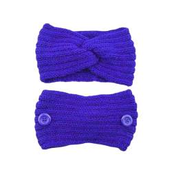 TOBILE Ohrenschützer Winter Gestrickte Stirnbänder für Frauen Warmes Haarband mit Knopf Ohrwärmer Stricken Turban Bandage Haarschmuck - 26 von TOBILE