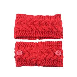 TOBILE Ohrenschützer Winter Gestrickte Stirnbänder für Frauen Warmes Haarband mit Knopf Ohrwärmer Stricken Turban Bandage Haarschmuck - b10 von TOBILE