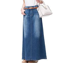 TOBILE Röcke, lang, lässig, Denim-Rock, Frühling, A-Linie, lange Maxi-Röcke für Damen, Jeansröcke, blau, 36 von TOBILE