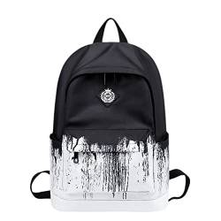 TOBILE Rucksack Leichter Schulrucksack für Teenager, Mädchen und Jungen, Unisex, schwarz-weißes Design für College und Freizeitgebrauch von TOBILE