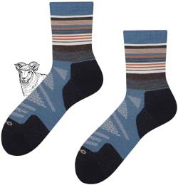 TODO BP COLOR Sehr Dünn Merino Wandersocken Damen und Herren, 70% Merinowolle Trekking-Socken, Outdoor Funktionssocken (Deep Sea, 39-42) von TODO