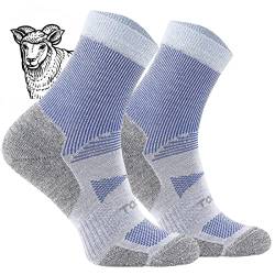 TODO BP Kurz Wandersocken Sommer Herren und Damen - Wolle Trekking Socken Atmungsaktiv, Anti Blasen, Belüftung (Kurz Navy, 39-42) von TODO