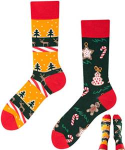 TODO COLOURS Socken Weihnachten Damen und Herren, Lustige Weihnachtssocken Damen (Weihnachten Socken 35-38) von TODO