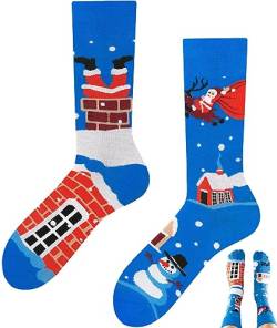 TODO COLOURS Weihnachten Socken Damen und Herren Lustige Weihnachtssocken (35-38, Santa Gift) von TODO