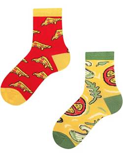 TODO Colours Lustige Socken Kinder mit motiv für Mädchen, Jungen, Kleinkind (23-26, Pizza Kinder) von TODO