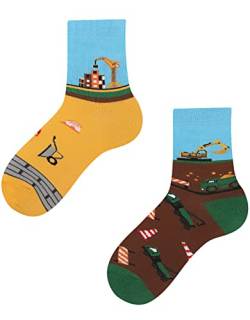 TODO Colours Lustige Socken Kinder mit motiv für Mädchen, Jungen, Kleinkind (Bagger Kinder, 31-34) von TODO