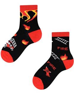TODO Colours Lustige Socken Kinder mit motiv für Mädchen, Jungen, Kleinkind (Feuerwehr Kinder, 27-30) von TODO