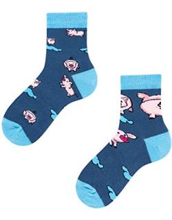 TODO Colours Lustige Socken Kinder mit motiv für Mädchen, Jungen, Kleinkind (Kleines Ferkel Kinder, 23-26) von TODO