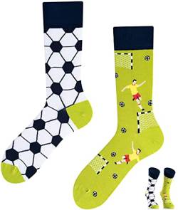 TODO Colours Lustige Socken mit Motiv - Mehrfarbige, Bunte, Verrückte für Herren und Damen (35-38, Fußball Zeit) von TODO