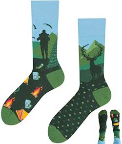 TODO Colours Lustige Socken mit Motiv - Mehrfarbige, Bunte, Verrückte für Herren und Damen (39-42, Berge Motiv Socken) von TODO