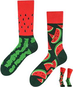 TODO Colours Lustige Socken mit Motiv - Mehrfarbige, Bunte, Verrückte für Herren und Damen (39-42, Wassermelonen Socken) von TODO