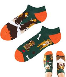 TODO Colours Lustige Socken mit Motiv - Mehrfarbige, Bunte, Verrückte für die Lebensfreude (35-38, z LOW Dogs Life, numeric_35) von TODO