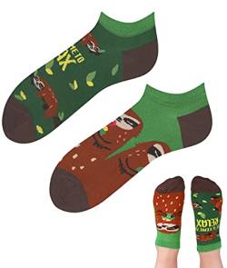 TODO Colours Lustige Socken mit Motiv - Mehrfarbige, Bunte, Verrückte für die Lebensfreude (35-38, z LOW Faultier) von TODO
