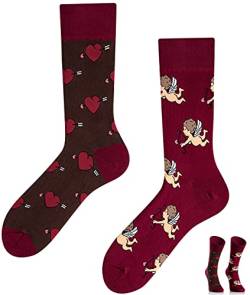 TODO Colours Lustige Socken mit Motiv - Mehrfarbige, Bunte, Verrückte für die Lebensfreude (39-42, Amor Pfeil, numeric_39) von TODO