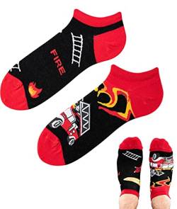 TODO Colours Lustige Socken mit Motiv - Mehrfarbige, Bunte, Verrückte für die Lebensfreude (39-42, z LOW Feuerwehr, numeric_39) von TODO