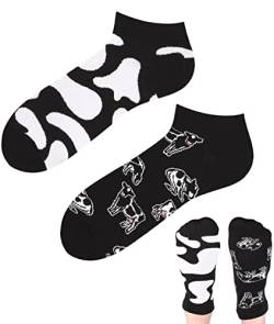 TODO Colours Lustige Socken mit Motiv - Mehrfarbige, Bunte, Verrückte für die Lebensfreude (39-42, z LOW Kuh) von TODO