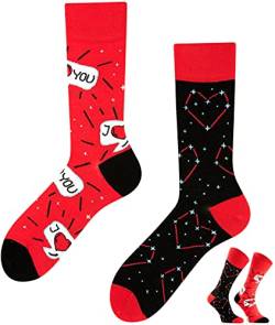 TODO Colours Lustige Socken mit Motiv - Mehrfarbige, Bunte, Verrückte für die Lebensfreude (43-46, I Love You, numeric_43) von TODO