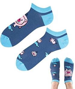 TODO Colours Lustige Socken mit Motiv - Mehrfarbige, Bunte, Verrückte für die Lebensfreude (43-46, z LOW Little Piggy, numeric_43) von TODO