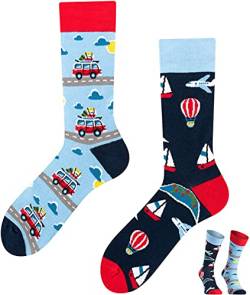 TODO Colours Lustige Socken mit Motiv - Mehrfarbige, Bunte, Verrückte für die Lebensfreude (Abenteuer Reise Socken, numeric_35) von TODO
