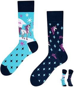 TODO Colours Lustige Socken mit Motiv - Mehrfarbige, Bunte, Verrückte für die Lebensfreude (Einhorn, numeric_35) von TODO