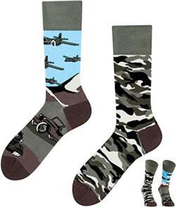 TODO Colours Lustige Socken mit Motiv - Mehrfarbige, Bunte, Verrückte für die Lebensfreude (Panzer Socken, numeric_35) von TODO