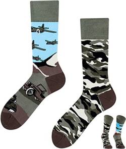 TODO Colours Lustige Socken mit Motiv - Mehrfarbige, Bunte, Verrückte für die Lebensfreude (Panzer Socken, numeric_39) von TODO